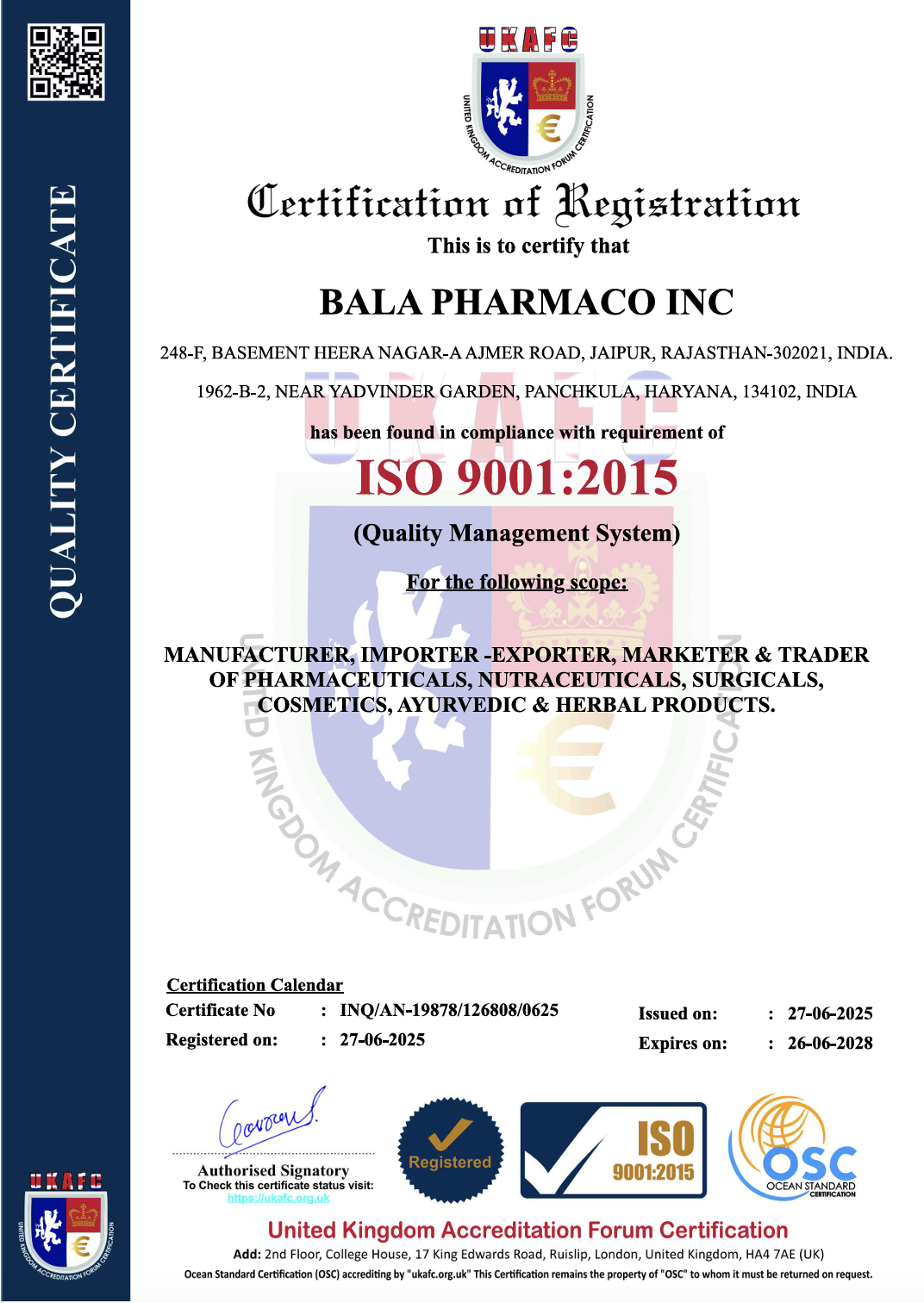 ISO 9001:2015 Certificate Thumbnail